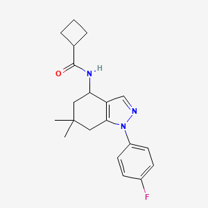 molecular formula C20H24FN3O B4778342 N-[1-(4-fluorophenyl)-6,6-dimethyl-5,7-dihydro-4H-indazol-4-yl]cyclobutanecarboxamide 