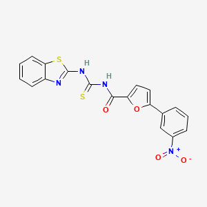 molecular formula C19H12N4O4S2 B4778461 N-(1,3-benzothiazol-2-ylcarbamothioyl)-5-(3-nitrophenyl)furan-2-carboxamide 