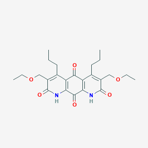 molecular formula C24H30N2O6 B047785 3,7-Bis(ethoxymethyl)-4,6-dipropyl-1,9-dihydropyrido[3,2-g]quinoline-2,5,8,10-tetrone CAS No. 119623-96-0