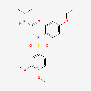 molecular formula C21H28N2O6S B4778554 N~2~-[(3,4-dimethoxyphenyl)sulfonyl]-N~2~-(4-ethoxyphenyl)-N-propan-2-ylglycinamide 