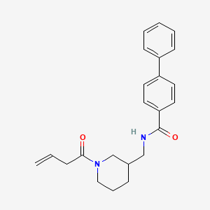molecular formula C23H26N2O2 B4778573 N-{[1-(3-butenoyl)-3-piperidinyl]methyl}-4-biphenylcarboxamide 