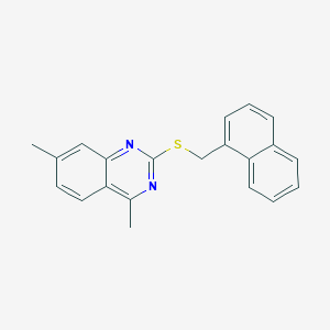 molecular formula C21H18N2S B4778627 4,7-Dimethyl-2-[(naphthalen-1-ylmethyl)sulfanyl]quinazoline 