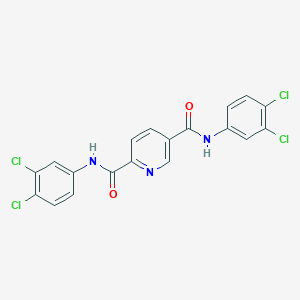 molecular formula C19H11Cl4N3O2 B4778657 N,N'-bis(3,4-dichlorophenyl)pyridine-2,5-dicarboxamide 