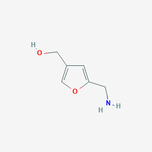 molecular formula C6H9NO2 B047787 2-(Aminomethyl)-4-(hydroxymethyl)furan CAS No. 114582-77-3