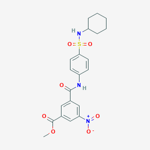 molecular formula C21H23N3O7S B4778837 METHYL 3-({4-[(CYCLOHEXYLAMINO)SULFONYL]ANILINO}CARBONYL)-5-NITROBENZOATE 