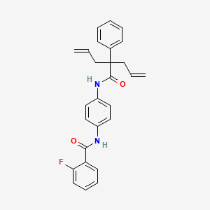 molecular formula C27H25FN2O2 B4779017 N-{4-[(2-allyl-2-phenyl-4-pentenoyl)amino]phenyl}-2-fluorobenzamide 