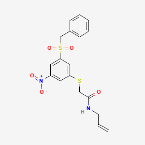 molecular formula C18H18N2O5S2 B4779126 N-ALLYL-2-{[3-(BENZYLSULFONYL)-5-NITROPHENYL]SULFANYL}ACETAMIDE 