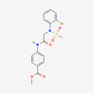 molecular formula C17H17BrN2O5S B4779202 methyl 4-{[N-(2-bromophenyl)-N-(methylsulfonyl)glycyl]amino}benzoate 