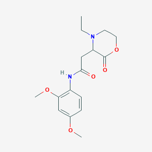 molecular formula C16H22N2O5 B4779274 N-(2,4-dimethoxyphenyl)-2-(4-ethyl-2-oxomorpholin-3-yl)acetamide 