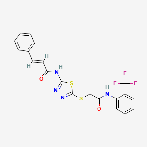 molecular formula C20H15F3N4O2S2 B4779380 N-(5-((2-oxo-2-((2-(trifluoromethyl)phenyl)amino)ethyl)thio)-1,3,4-thiadiazol-2-yl)cinnamamide 
