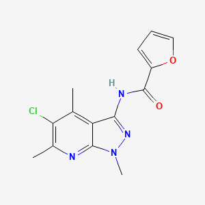 molecular formula C14H13ClN4O2 B4779423 N-(5-chloro-1,4,6-trimethyl-1H-pyrazolo[3,4-b]pyridin-3-yl)furan-2-carboxamide 