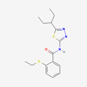 molecular formula C16H21N3OS2 B4779451 2-(ethylsulfanyl)-N-[5-(pentan-3-yl)-1,3,4-thiadiazol-2-yl]benzamide 