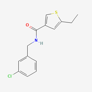 molecular formula C14H14ClNOS B4779461 N-[(3-chlorophenyl)methyl]-5-ethylthiophene-3-carboxamide 
