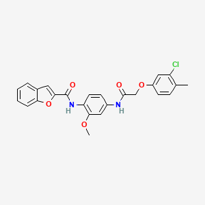 molecular formula C25H21ClN2O5 B4779466 N-{4-[2-(3-CHLORO-4-METHYLPHENOXY)ACETAMIDO]-2-METHOXYPHENYL}-1-BENZOFURAN-2-CARBOXAMIDE 