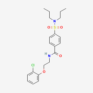 molecular formula C21H27ClN2O4S B4779477 N-[2-(2-chlorophenoxy)ethyl]-4-(dipropylsulfamoyl)benzamide 