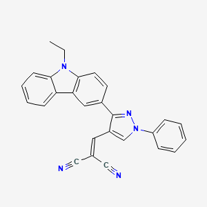 molecular formula C27H19N5 B4779480 2-[[3-(9-Ethylcarbazol-3-yl)-1-phenylpyrazol-4-yl]methylidene]propanedinitrile 