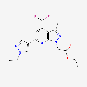 molecular formula C17H19F2N5O2 B4779714 ETHYL 2-[4-(DIFLUOROMETHYL)-6-(1-ETHYL-1H-PYRAZOL-4-YL)-3-METHYL-1H-PYRAZOLO[3,4-B]PYRIDIN-1-YL]ACETATE 