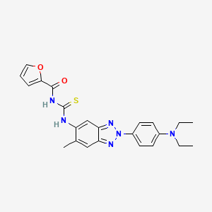 molecular formula C23H24N6O2S B4780002 N-[({2-[4-(diethylamino)phenyl]-6-methyl-2H-1,2,3-benzotriazol-5-yl}amino)carbonothioyl]-2-furamide 