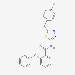molecular formula C22H16ClN3O2S B4780222 N-{5-[(4-CHLOROPHENYL)METHYL]-1,3,4-THIADIAZOL-2-YL}-2-PHENOXYBENZAMIDE 
