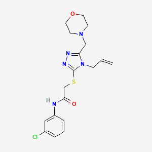 molecular formula C18H22ClN5O2S B4780285 N-(3-chlorophenyl)-2-{[5-(morpholin-4-ylmethyl)-4-(prop-2-en-1-yl)-4H-1,2,4-triazol-3-yl]sulfanyl}acetamide 