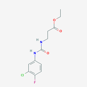 molecular formula C12H14ClFN2O3 B4780353 ETHYL 3-{[(3-CHLORO-4-FLUOROANILINO)CARBONYL]AMINO}PROPANOATE 
