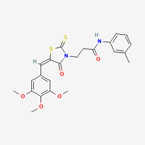 molecular formula C23H24N2O5S2 B4780392 N-(3-methylphenyl)-3-[(5E)-4-oxo-2-thioxo-5-(3,4,5-trimethoxybenzylidene)-1,3-thiazolidin-3-yl]propanamide 