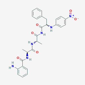 molecular formula C28H30N6O6 B047804 N-Anthraniloyl-alanyl-alanyl-phenylalanyl-4-nitroanilide CAS No. 115664-72-7