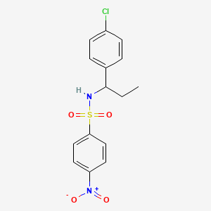 molecular formula C15H15ClN2O4S B4780405 N-[1-(4-chlorophenyl)propyl]-4-nitrobenzene-1-sulfonamide 