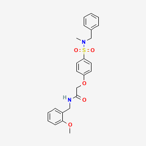 molecular formula C24H26N2O5S B4780485 2-[4-[benzyl(methyl)sulfamoyl]phenoxy]-N-[(2-methoxyphenyl)methyl]acetamide 