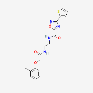 molecular formula C19H20N4O4S B4780524 N~5~-(2-{[2-(2,4-dimethylphenoxy)acetyl]amino}ethyl)-3-(2-thienyl)-1,2,4-oxadiazole-5-carboxamide 