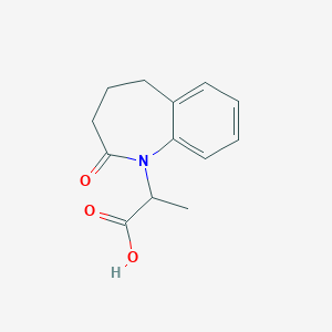 molecular formula C13H15NO3 B047807 2-(2-Oxo-2,3,4,5-tetrahydro-1H-benzo[b]azepin-1-yl)propanoic acid CAS No. 115706-39-3