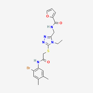 molecular formula C20H22BrN5O3S B4781015 N-{[5-({2-[(2-bromo-4,5-dimethylphenyl)amino]-2-oxoethyl}sulfanyl)-4-ethyl-4H-1,2,4-triazol-3-yl]methyl}furan-2-carboxamide 