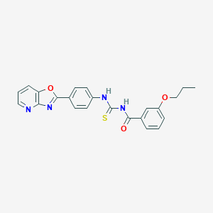 molecular formula C23H20N4O3S B478120 N-[[4-([1,3]oxazolo[4,5-b]pyridin-2-yl)phenyl]carbamothioyl]-3-propoxybenzamide CAS No. 371138-61-3