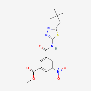 molecular formula C16H18N4O5S B4781754 METHYL 3-{[(5-NEOPENTYL-1,3,4-THIADIAZOL-2-YL)AMINO]CARBONYL}-5-NITROBENZOATE 