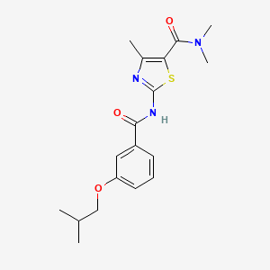 molecular formula C18H23N3O3S B4782201 2-[(3-isobutoxybenzoyl)amino]-N,N,4-trimethyl-1,3-thiazole-5-carboxamide 