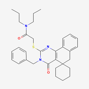molecular formula C32H39N3O2S B4782229 2-[(3-benzyl-4-oxo-4,6-dihydro-3H-spiro[benzo[h]quinazoline-5,1'-cyclohexan]-2-yl)thio]-N,N-dipropylacetamide 