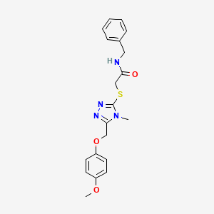 molecular formula C20H22N4O3S B4782244 N-benzyl-2-({5-[(4-methoxyphenoxy)methyl]-4-methyl-4H-1,2,4-triazol-3-yl}sulfanyl)acetamide 