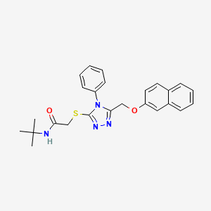 molecular formula C25H26N4O2S B4782279 N~1~-(TERT-BUTYL)-2-({5-[(2-NAPHTHYLOXY)METHYL]-4-PHENYL-4H-1,2,4-TRIAZOL-3-YL}SULFANYL)ACETAMIDE 