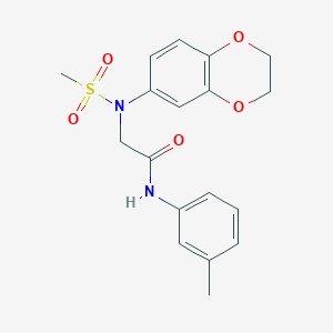 molecular formula C18H20N2O5S B4782419 N~2~-(2,3-dihydro-1,4-benzodioxin-6-yl)-N-(3-methylphenyl)-N~2~-(methylsulfonyl)glycinamide 