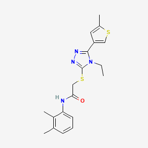 molecular formula C19H22N4OS2 B4782446 N-(2,3-DIMETHYLPHENYL)-2-{[4-ETHYL-5-(5-METHYL-3-THIENYL)-4H-1,2,4-TRIAZOL-3-YL]SULFANYL}ACETAMIDE 