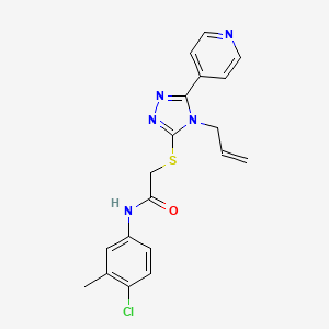 molecular formula C19H18ClN5OS B4782680 N-(4-chloro-3-methylphenyl)-2-{[4-(prop-2-en-1-yl)-5-(pyridin-4-yl)-4H-1,2,4-triazol-3-yl]sulfanyl}acetamide 
