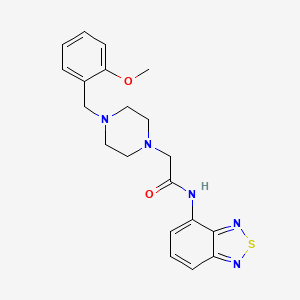 molecular formula C20H23N5O2S B4782765 N-(2,1,3-BENZOTHIADIAZOL-4-YL)-2-{4-[(2-METHOXYPHENYL)METHYL]PIPERAZIN-1-YL}ACETAMIDE 