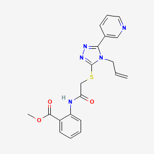 molecular formula C20H19N5O3S B4782890 methyl 2-[({[4-(prop-2-en-1-yl)-5-(pyridin-3-yl)-4H-1,2,4-triazol-3-yl]sulfanyl}acetyl)amino]benzoate 