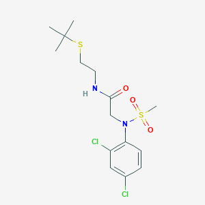 molecular formula C15H22Cl2N2O3S2 B4783087 N~1~-[2-(tert-butylthio)ethyl]-N~2~-(2,4-dichlorophenyl)-N~2~-(methylsulfonyl)glycinamide 