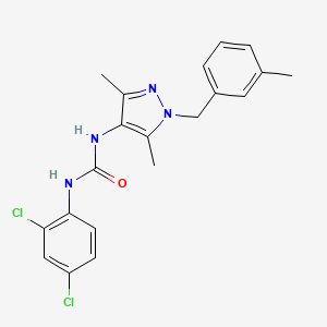 molecular formula C20H20Cl2N4O B4783111 N-(2,4-dichlorophenyl)-N'-[3,5-dimethyl-1-(3-methylbenzyl)-1H-pyrazol-4-yl]urea 