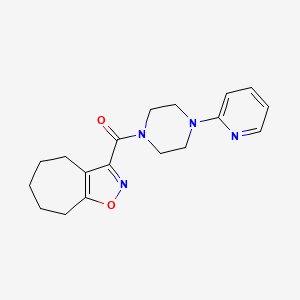 molecular formula C18H22N4O2 B4783123 3-[(4-pyridin-2-ylpiperazin-1-yl)carbonyl]-5,6,7,8-tetrahydro-4H-cyclohepta[d]isoxazole 