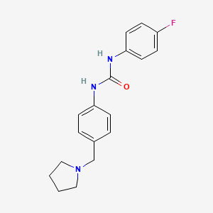 molecular formula C18H20FN3O B4783238 N-(4-fluorophenyl)-N'-[4-(1-pyrrolidinylmethyl)phenyl]urea 