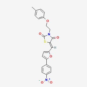 molecular formula C23H18N2O6S B4783355 3-[2-(4-methylphenoxy)ethyl]-5-{[5-(4-nitrophenyl)-2-furyl]methylene}-1,3-thiazolidine-2,4-dione 