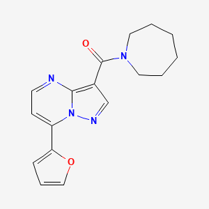 molecular formula C17H18N4O2 B4783397 1-azepanyl[7-(2-furyl)pyrazolo[1,5-a]pyrimidin-3-yl]methanone 
