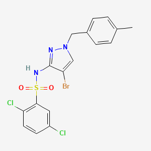 molecular formula C17H14BrCl2N3O2S B4783532 N-[4-bromo-1-(4-methylbenzyl)-1H-pyrazol-3-yl]-2,5-dichlorobenzenesulfonamide 